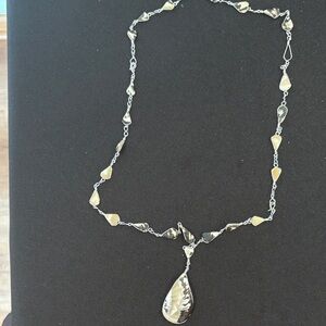 Elegant Silver and Gold Teardrop Necklace